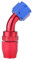 Kfz-Ölkühlung Gelenk, AN10 Ölkühleradapter, drehbar am Schlauchende der Kraftstoffleitung, blau und rot eloxiert(14.2mm 45°) Interne und externe Dekorationsänderung Interieur & Exterieur Tuning