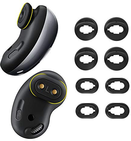 KPYJA 4 Pairs Silicone Ear Tips Replacement Galaxy Buds Live Earbuds Accessories (Black)