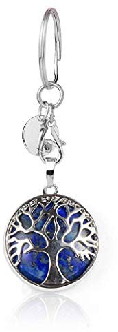 SNOWZAN Arbre de vie Lapis-lazuli Porte-clés en pierre naturelle Pierre Keychain Naturel Pierre précieuse Porte-clés Pendentif Pierres précieuses Porte-clés Porte-clés Pendentif