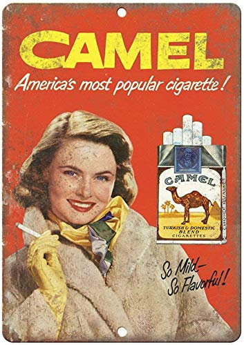 Camel America's Most Popular Cigarette! Blechschild im Retro-Look, 20 x 30 cm, Dekoration für Zuhause, Küche, Badezimmer, Bauernhof, Garten, Garage, inspirierende Zitate