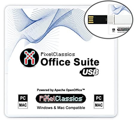 Office Suite 2025 on USB | Compatible with Microsoft Office 2024 2021 365 Word Excel PowerPoint | Lifetime License & Free Updates Powered by Apache OpenOffice | Windows 11 10 8 8.1 7 Vista XP PC & Mac