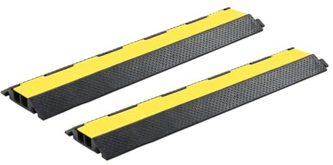 vidaXL Kabelbrücken Überfahrschutz 2 STK. 2 Kanäle Gummi 101,5 cm