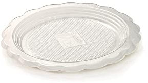 MAQA 100 pz Vassoio monoporzioni rotondo medoro D trasparenti 6, 9.5, 12 cm, piatto pasticcini biodegradabili e compostabili per uso alimentare, piattini dolce varie misure 9.5 cm