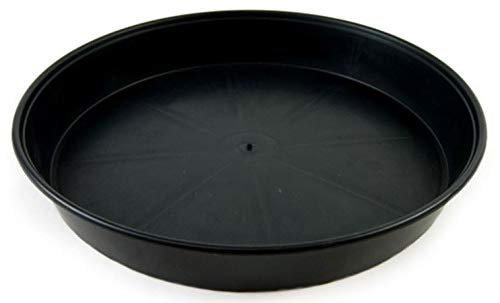 Muddy Hands Heavy Duty Black Round Plastic Plant Pot Saucer Planter Water Drip Tray Base Plate (2, 25cm)