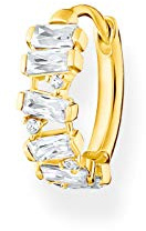 THOMAS SABO Einzel Creole weiße Steine gold 925 Sterlingsilber, 750 Gelbgold Vergoldung