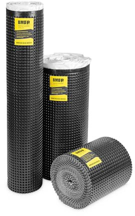 BMD Noppenbahn mit Vlies 10m² | 0,5m x 20m | 3 Größen | Noppenfolie und Baudrainage für den Grundmauerschutz | Gründächer | CE-Siegel Qualität