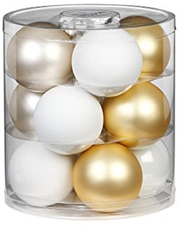 MAGIC Weihnachtskugeln Glas 8cm x 12 Stück Christbaumkugeln warm Moment