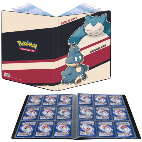 Ultra PRO - Pokémon Snorlax & Munchlax (9-Taschen-Mappe) - Schutz und Aufbewahrung von bis zu 90 Sammelkarten im Standardformat oder 180 doppelläufigen Karten, ideal für Sammelkarten und Spielkarten