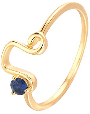 PAURO Damen Edelstahl Zirkonia Einfacher Kreativer Ring mit 12 Konstellationen Gold Tiger