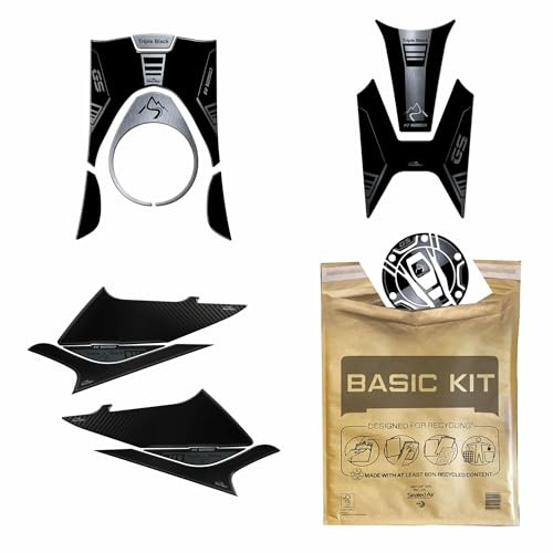 Resin Bike Motorcycle 3D Stickers Compatible with BMW R 1250 GS 2021 - Triple Black. Tank Protector and Tank Cap Protection from Bumps and Scratches. Resin Stickers Kit Gadget Moto