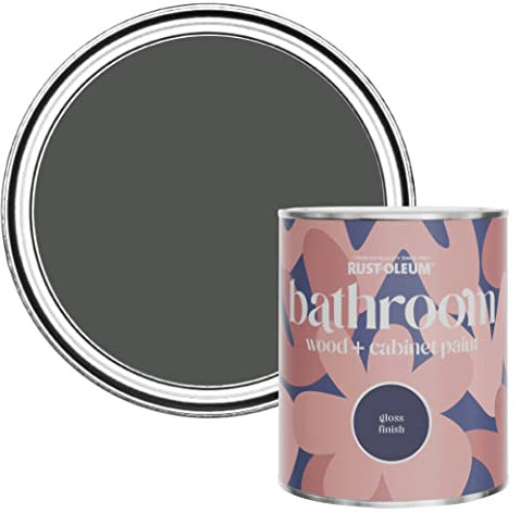 Rust-Oleum Dark Grey Moisture Resistant Bathroom Wood and Cabinet Paint in Gloss Finish - Graphite 750ml