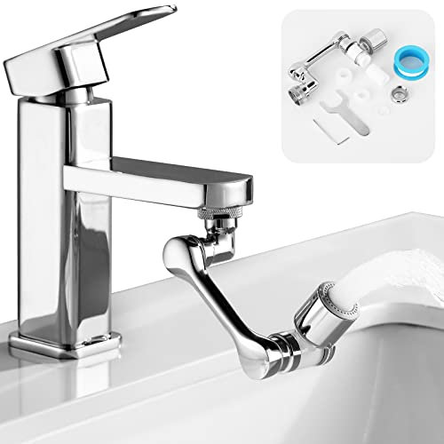 Drehbarer Wasserhahn Aufsatz Multifunktionaler Verlängerungshahn, 1080° Schwenkbarer Wasserfilter Wasserhahn Aufsatz für M20 M22 M24, Universal Wasserhahn Verlängerung mit filter für Bad und küche