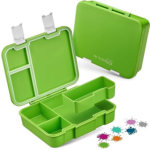 My Vesperbox – Jin - Bento Box Kinder - Lunchbox - extrem robust – Brotdose – Brotbox ideal für Kindergarten und Schule (Grün)