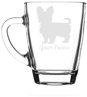 Personalised Yorkie Yorkshire Terrier Glass Mug Animal Dog Gift for Him for Her