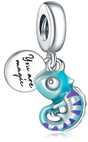 MITSOKU Farbwechselnder Chamäleon-Anhänger Charm 925 Sterling Silber Frauen Armband Halskette Weihnachten Anhänger Valentinstag Muttertag Mädchen Geschenk