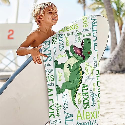 SearchI Personalisiertes Strandtuch mit Namen 76x152cm,Sandfreie, Schnell Trocknende und Leichte Mikrofaser Stranddecke,Personalisierte Badehandtuch Geschenke für den Strand, Reise, Sauna