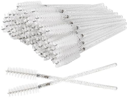 200 Stück Einweg Wimpernbürsten, Wimpernverlängerung bürste Augenbrauen Applikator, Make-up Tool Kosmetikpinsel Kit, Mascara Zauberstäbe bürstchen für Beauty-Salon, Hausgebrauch Eyelash Brush,Weiß