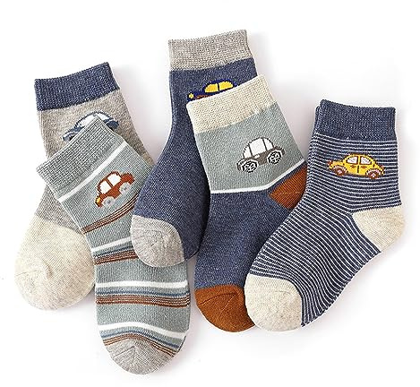 axy Kinder Socken 5 Paar Multipack Jungen Mädchen Kindersocken Kleinkinder Kids Strümpfe Dinos Auto
