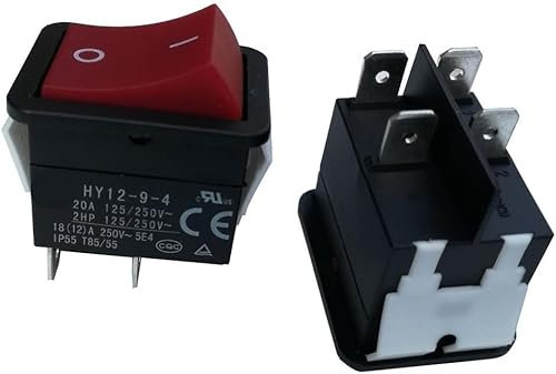 Interruptor de encendido y apagado monofásico, interruptor deslizante, interruptor de botón, 2 piezas IP55 18 (12) A 250 V 4 pines Soldadora industrial Máquina de soldadura Interruptores basculantes d