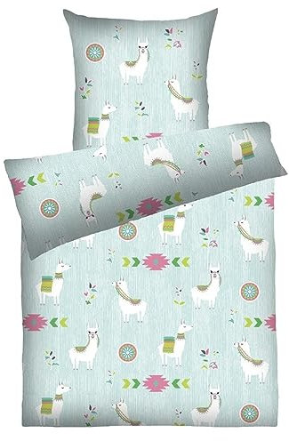 Dyckhoff Weichfrottier Bettwäsche 'Lama' 135 x 200 cm Türkis