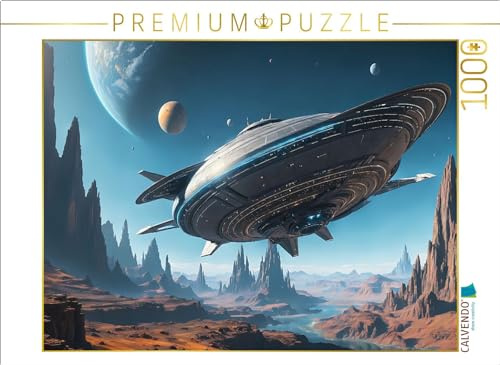 Puzzle · Landung eines UFOs auf extrasolarem Planeten | Raumschiffe und Ufos · 1000 Teile · Lege-Größe 64 × 48 cm · CALVENDO Puzzle