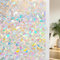 Fyuein Fensterfolie Blickdicht Selbsthaftende Regenbogen Fensterfolie 3D Bunt Statisch Haftend Dekorfolie Sichtschutzfolie Anti UV Sonnenschutz für Wohnzimmer Büro (Regenbogen - Halbmond, 90x400CM)