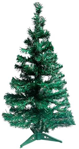 AC - Árbol de Navidad, Abeto Artificial Verde, Estructura de plástico y Metal Revestido, Robusto y Duradero, fácil Montaje, 90 cm