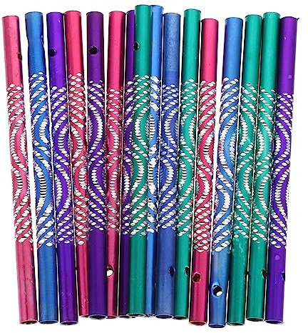 Unomor 16St windspiele selber Machen Bastelmaterial für Kinder basteln für Kinder Windspielrohr Aluminium hohles Windspiel Musiksachen Glockenspiel im Freien Windspiel DIY Pfeife Ring