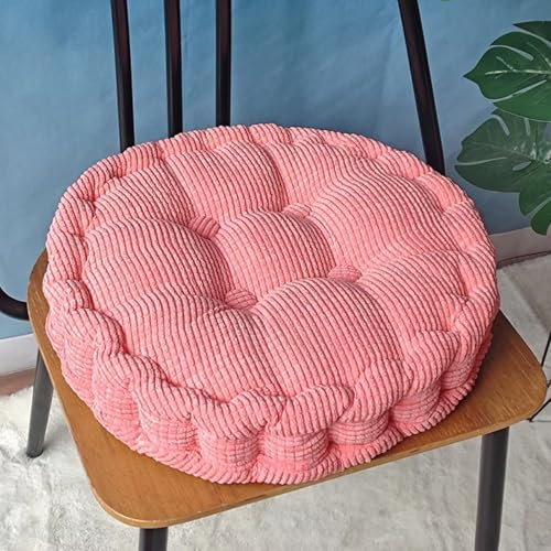 Sitzkissen Outdoor, 2er Set Stuhlkissen 50x50cm, Dicke Bodenkissen, Sitzpolster Outdoor für Bank und Gartenstuhl(Runde,Rosa,50 x 50 cm)