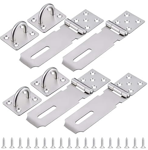 4 Pcs Candado Puerta Habitacion,Cerrojos para Puertas,Cerrojo Puerta Exterior,Cerrojo de Candado,Cierres para Candado para Armario Puerta Portón