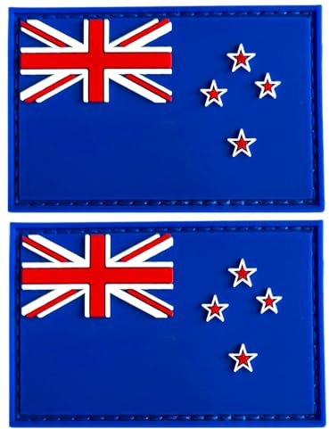 Aufnäher mit Neuseeland-Flagge, PVC-Gummi, Klettverschluss, für Hüte, taktische Taschen, Jacken, Kleidung, Team-Militär-Patch, 2 Stück