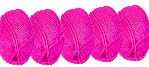 UV FLOOR - Set mit 5 Neon-Garnknäueln - Spezielles Schwarzlicht - 5 rosa Wolle - Neon-Zubehör - String Art