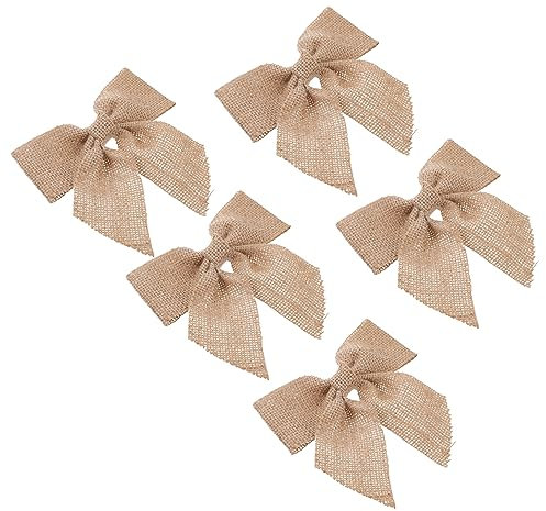 TOPBATHY 10 STK Handgefertigter Mini Bowknot Ornament Mini-Kranz Bowknot-Verzierungen Schleifen Zum Verzieren Sackleinen Kranz Mini-Handwerk Zubehör Jute Europäisch Und Amerikanisch
