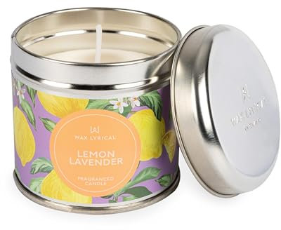 Wax Lyrical Lemon Lavender Candle Tin, Up to a 35 Hour Burn Time
