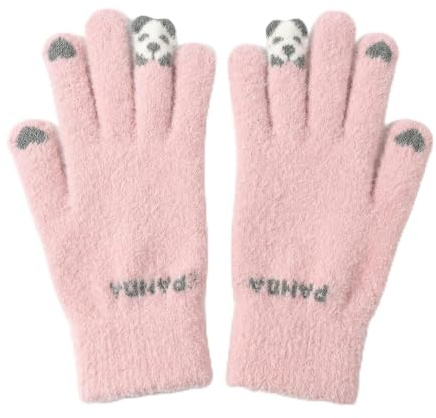 Doukesh Guanti Touch Screen Invernali per Donna Guanti Termici a Maglia Gloves Winter per Sci,Ciclismo,Escursionismo,Campeggio,Regalo di Natale (Rosa)