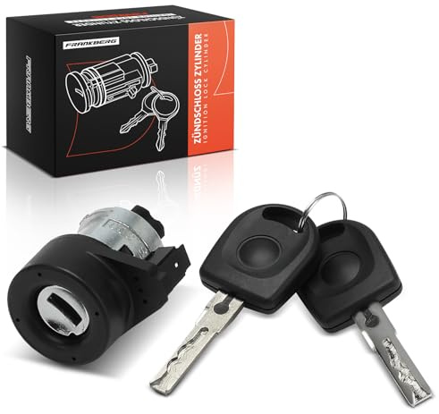 Frankberg Cerradura de encendido Interruptor de encendido 2 Polos | Compatible con B.o.r.a 1J2 Golf IV 1J1 New Beetle 1C1 9C1 P.a.s.s.a.t 3B2 Polo 9A 9N Replace# 3B0905855C