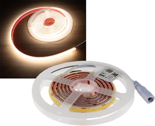 ChiliTec LED Stripe 1m COB Dimmbar Streifen IP65 Wetterfest 12V 10Watt 908 Lumen 4200K alle 5cm kürzbar Selbstklebend Innen Aussen Lichtband Strip Neutralweiß