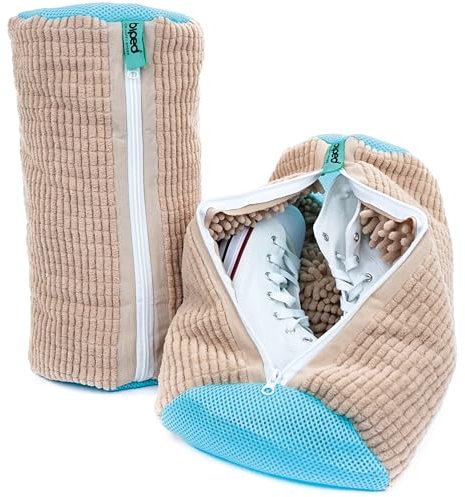 biped bolsa lava zapatos para lavadora - bolsa reutilizable para lavar zapatos - bolsa lava zapatos para lavadora z2923(beige, 2 piezas)