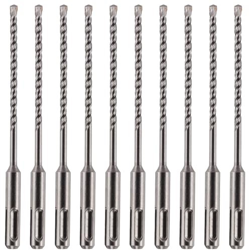 10 Pack Of - 4mm x 160mm Long SDS Plus Hammer Drill Bits, Professional Tungsten Carbide Tipped Masonry Drill Bit For Brick, Concrete, Stone, Granite. 4mm SDS Drill Bit