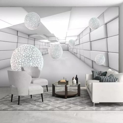 WEITAOSM Kreative abstrakte Raum dreidimensionale Kugel geometrische Muster Wandbild nordischen Stil Wohnzimmer Studie TV Hintergrund Wandkunst Tapete