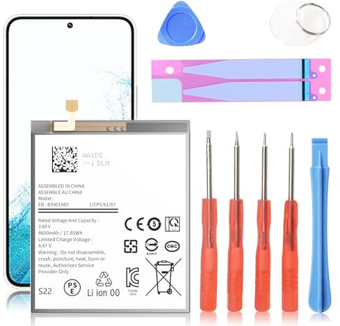 ITMBET Batteria di ricambio EB-BS901ABY per S22 5G SM-S901 SM-S901U con kit di riparazione professionale