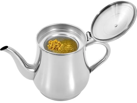 Garbenat Fettabscheider Edelstahl Kochölabscheider 1.36L Fetttrennkanne Ölabscheider mit Filter Silber Fettabscheider für Küche Filtern und Aufbewahren von Speiseöl