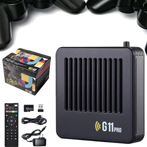 Retrowave G11 Pro Game Box, Retrowave G11 Pro [4K + 256GB] with 2.4G Wireless Dual Controllers, 100,000 Retro Games, Plug & Play Video Games with 2 Wireless Dual Controllers (256g)