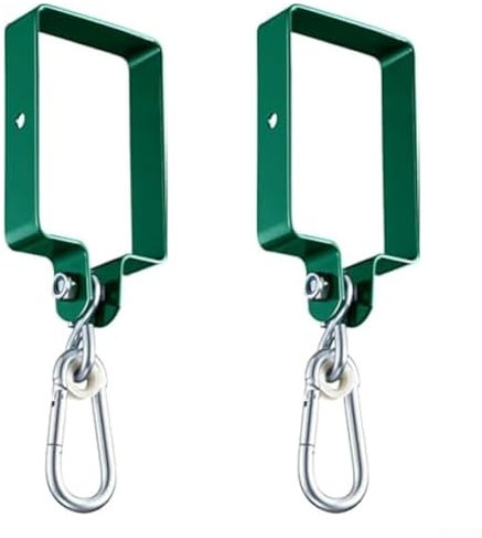JoyousMall 2 Pieces Swing Bracket Metal Swing Set Accessories, Outdoor Playground Equipment For Backyard Swings, 5.78 x 3.8In Green(2pcs)