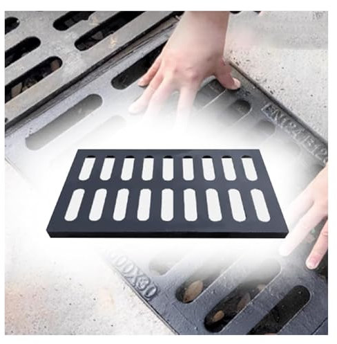 Drainageabdeckung Rinnenrost, Langlebiger quadratischer Metall-Gitterrost aus duktilem Eisen for die Einfahrt/den Straßenrand, rostfreie Dachrinnenschutzplatte for den Außenbereich(W30 x H3cm(11 3/4x