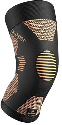 NEENCA Kupfer Kniebandage mit Riemen für Damen/Herren, Knie-Kompressionsmanschette für Knieschmerzen, Arthritis, ACL, Meniskusriss, Linderung von Gelenkschmerzen. (Hoher Kupfer-Keine Riemen, 3XL)