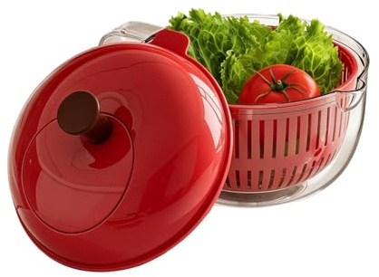Frhwye Lavafrutta,Contenitore per Lavaggio a Manovella,Centrifuga Manuale per Lavaggio Frutta e Verdura | per Alimenti Bacche Lattuga Casa Appartamento Agriturismo Ristorante