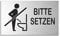 OFFORM DESIGN Schild Bitte setzen Türschild 60x100 mm Aluminiumschild Edelstahloptik Nr.44629-S