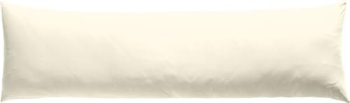REDBEST Seitenschläferkissenbezug Single- Jersey San Francisco, wollweiß Größe 40x140 - weiche Qualität, bügelfrei, praktischer Reißverschluss, 100% Baumwolle