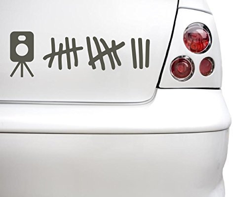 timalo® Autoaufkleber - Strichliste Blitzer - Sticker Auto Selbstklebend - sp021-22x8cm-dunkelgrau